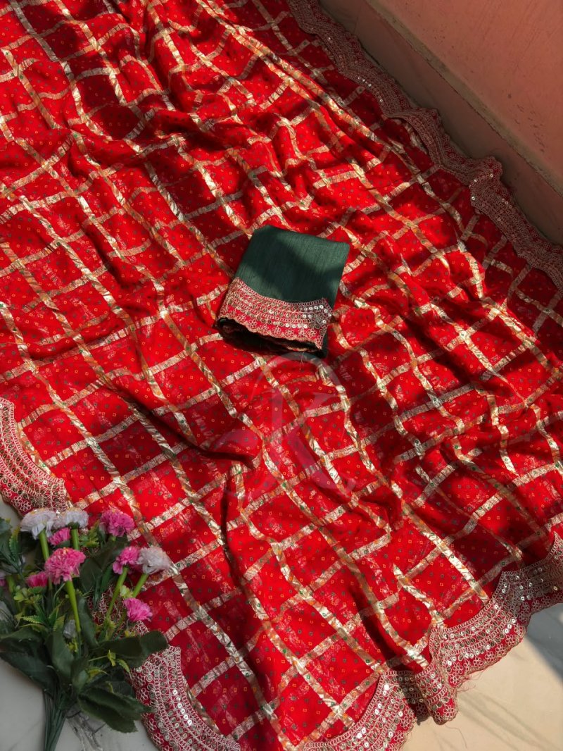 Jk 483 Viscose Bhandej Print Weaving Work Saree